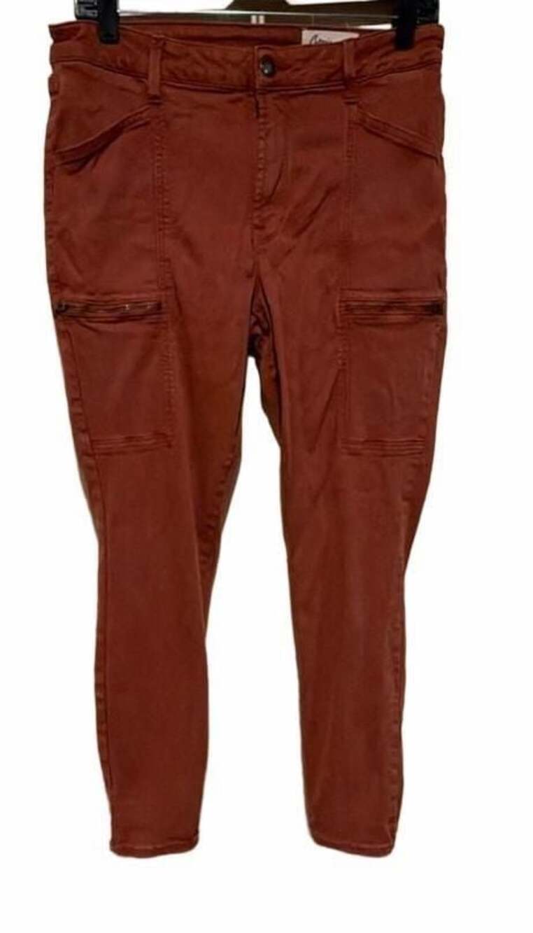 Cosmic Blue Love Women's Size 30 Rust color Twill Ankle Skinny Leg Jeans